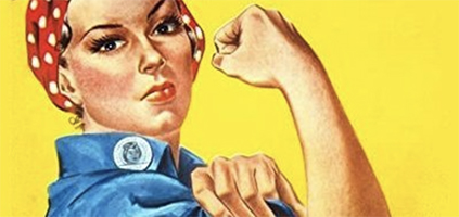 Giornata Internazionale della Donna - "We can do it!": dettaglio desaturato manifesto statunitense di propaganda della Seconda Guerra Mondiale, creato nel 1943 da J. Howard Miller per la Westinghouse Electric
